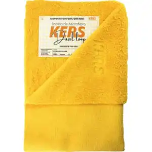 TOALHA DE MICROFIBRA DUAL LOOP 60X40CM 360GSM SEM BORDA AMARELO – KERS - Imagem 1