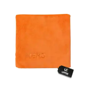 toalha de microfibra coral fleece com borda preta 30x45cm