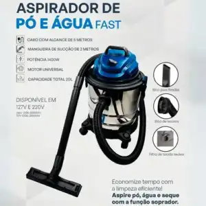aspirador de po e agua vx 20l fast 220v vonixx